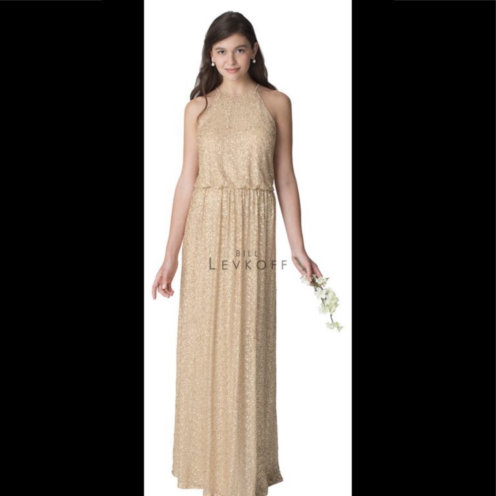 Bill levkoff gold dress!